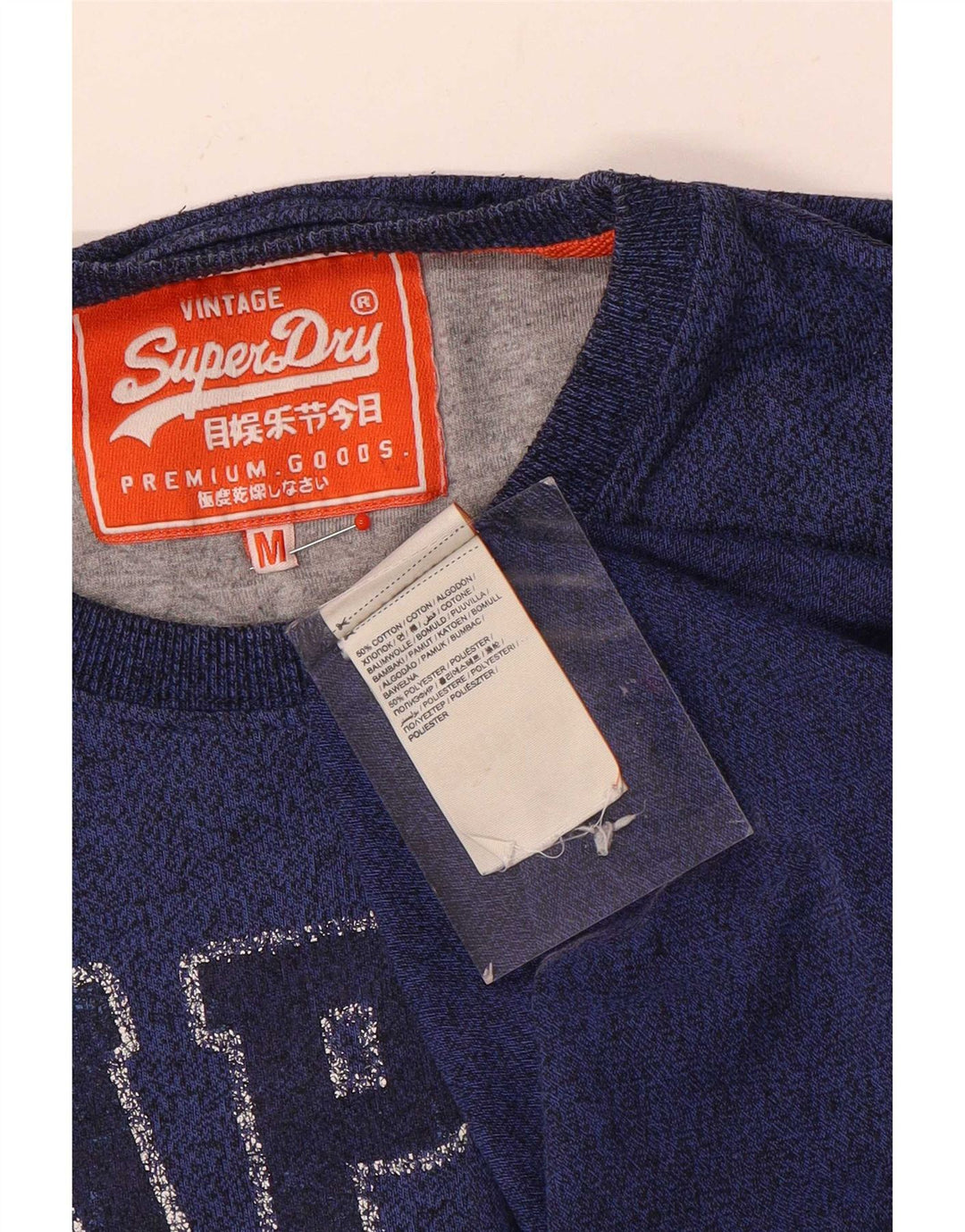 Tricou grafic pentru bărbați Superdry Top Medium Blue Pete Bumbac