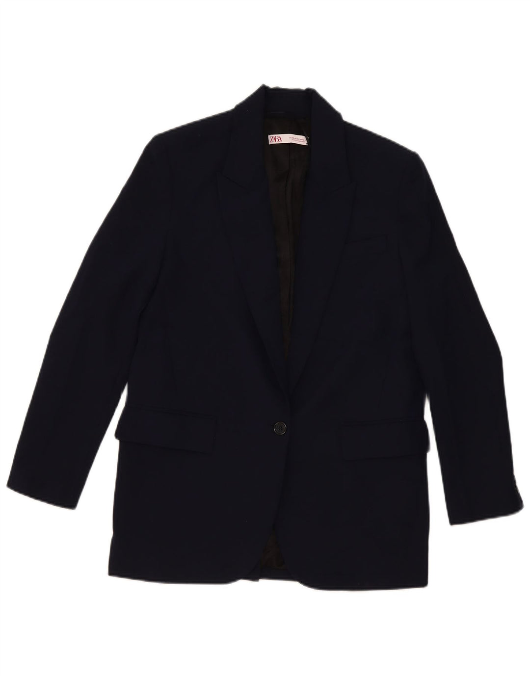 Blazer supradimensionat cu 2 nasturi Zara pentru femei UK 6 XS Viscoză bleumarin