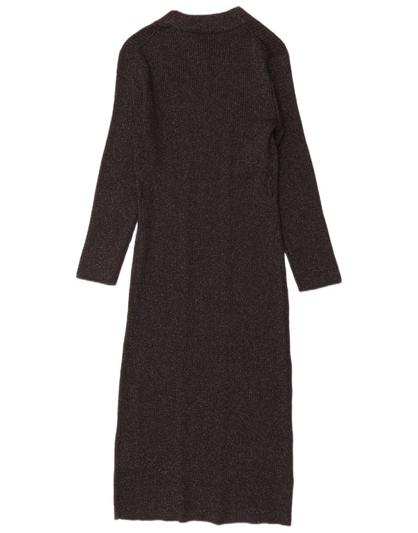 Dkny Rochie Jumper cu mânecă lungă pentru femei UK 12 Medium Black Flecked Rayon