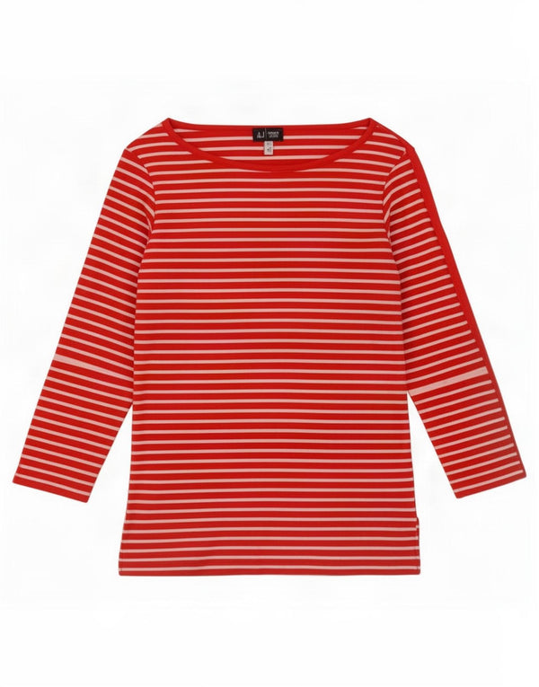 Armani Jeans Top pentru femei cu mâneci 3/4 UK 10 Small Red Striped