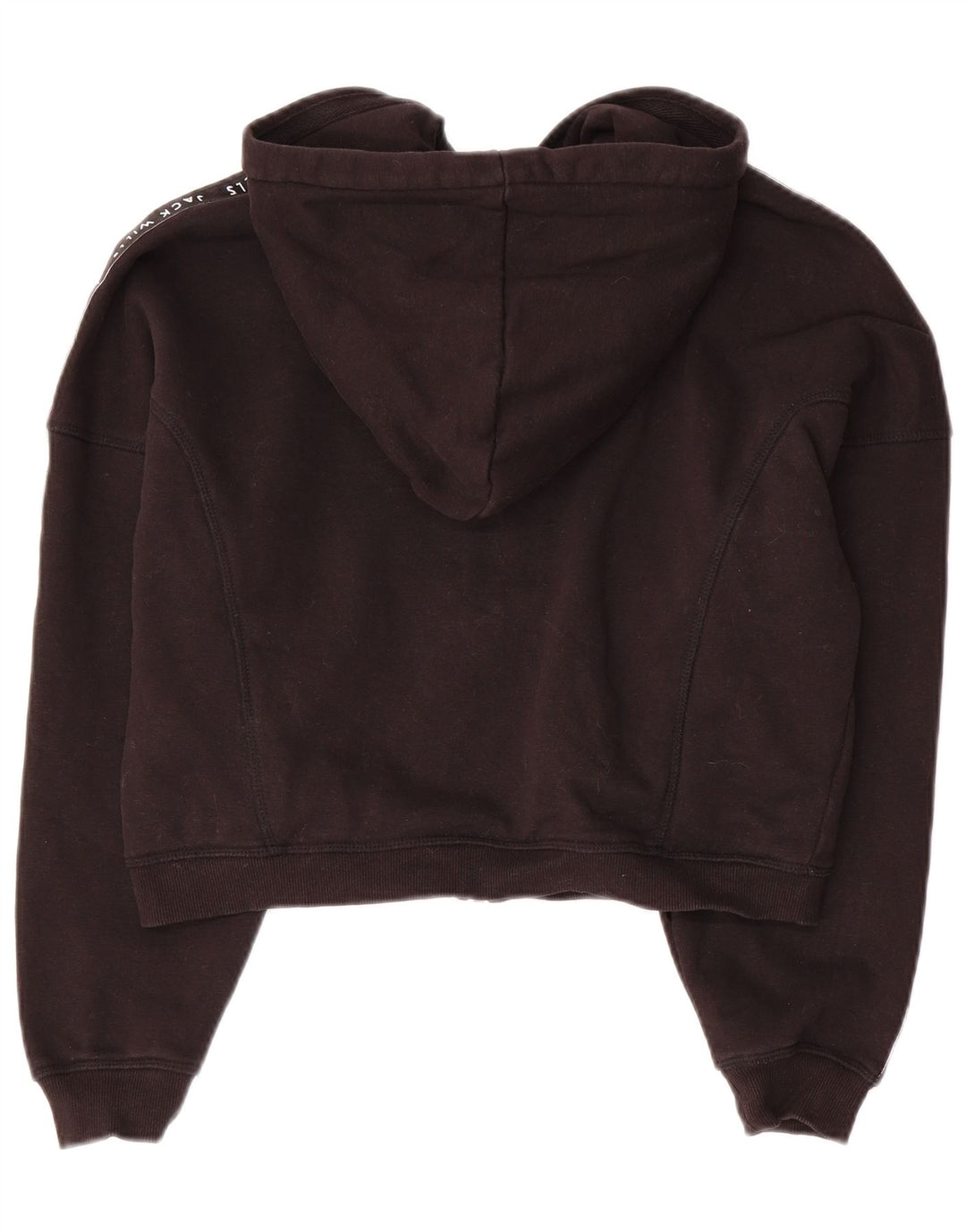 JACK WILLS Pulover oversized Crop Zip Hoodie pentru femei UK 10 Small Black
