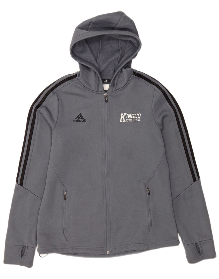 Pulover Adidas Climawarm Zip pentru bărbați, poliester albastru mediu