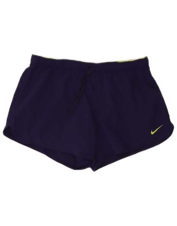 Pantaloni scurti sport NIKE Dri Fit pentru femei UK 14 Poliester violet mare