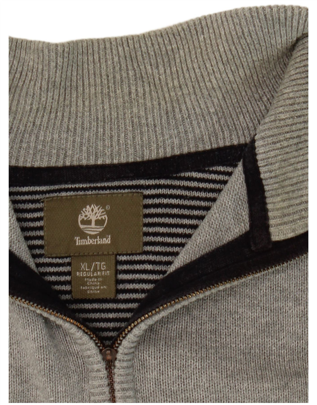 Pulover TIMBERLAND pentru bărbați, cu formă regulată, cu fermoar și gât, XL, gri