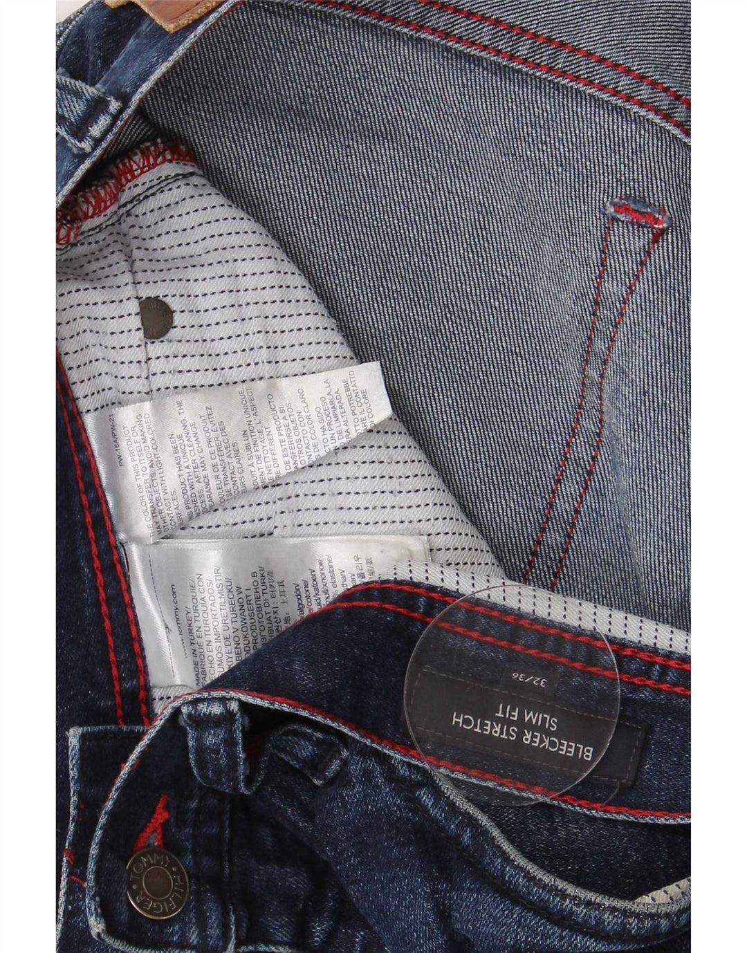 Blugi Tommy Hilfiger pentru femei Bleecker Slim W13 L28 Bumbac albastru