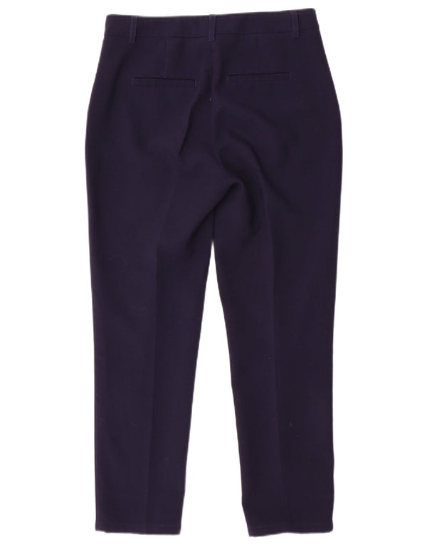 BENETTON Womens Slim Suit Trousers UK 10 Small W30 L26 Navy Blue Polyester