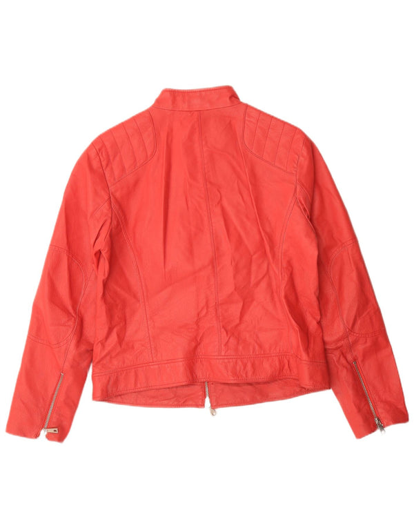 Jachetă de piele pentru femei Linea Emme UK 16 Large Red