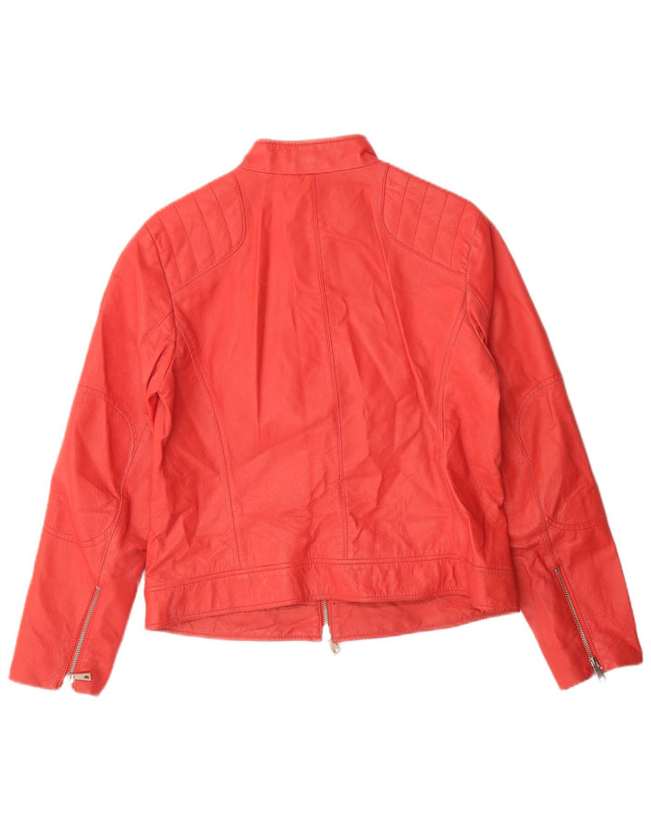 Jachetă de piele pentru femei Linea Emme UK 16 Large Red
