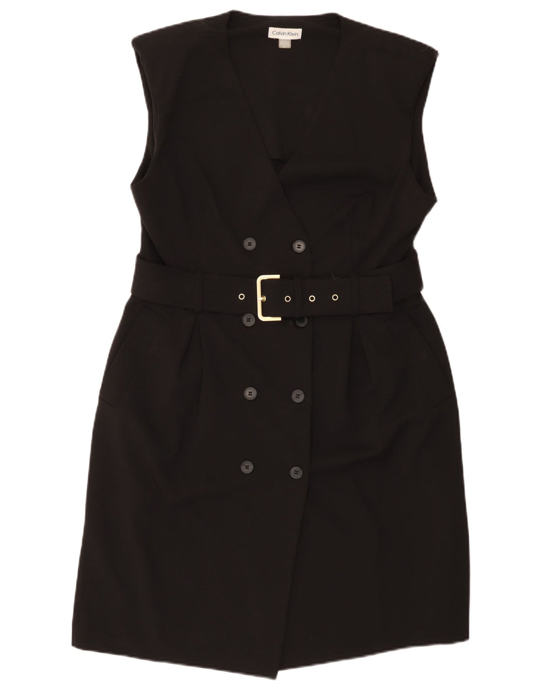 Rochie teacă fără mâneci pentru femei Calvin Klein US 14 Poliester negru mare
