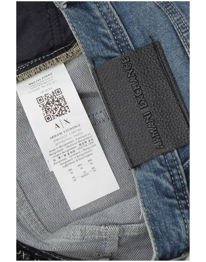 ARMANI EXCHANGE Blugi Slim Bărbați W36 L32 Bumbac Albastru