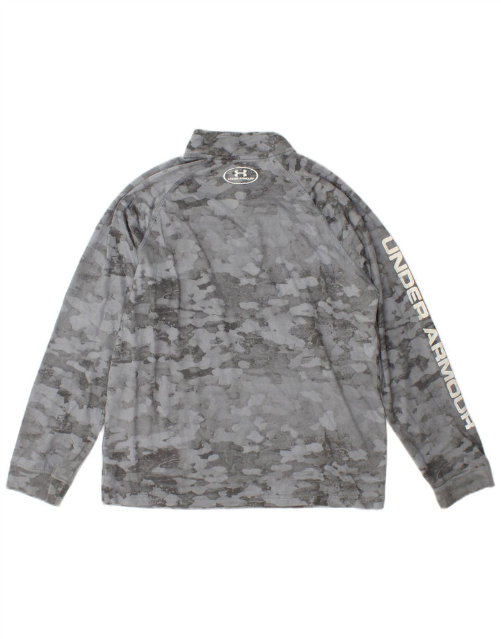 Tricou Under Armour pentru băieți, cu fermoar și gât, pulover, 13-14 ani, XL, gri