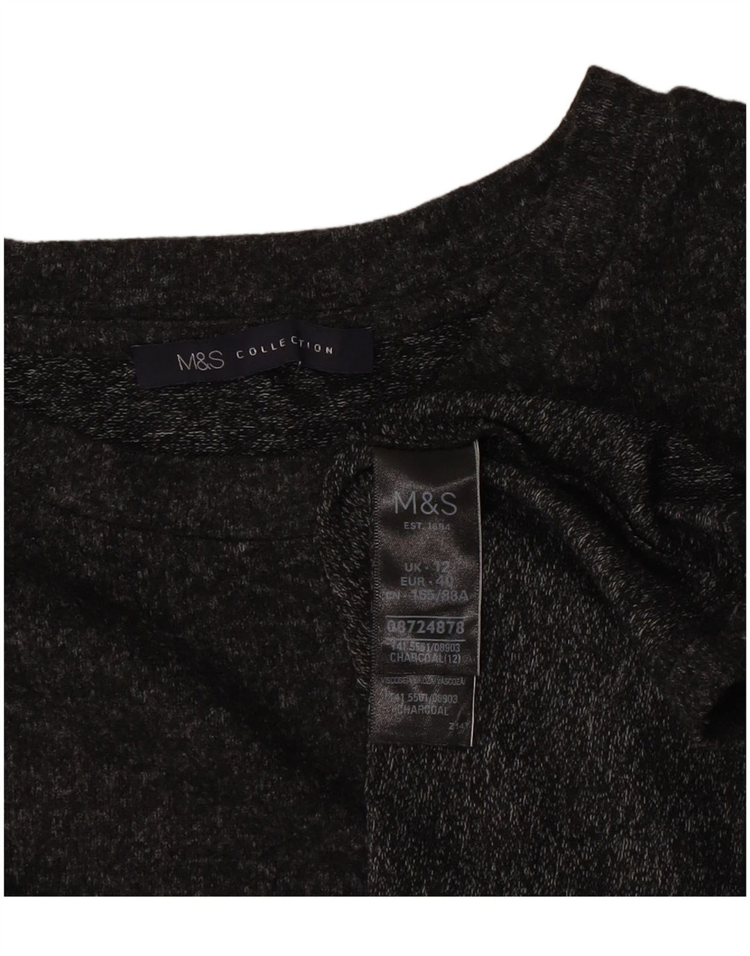 Marks & Spencer Top pentru femei cu mânecă lungă UK 12 Medium Gri Poliester