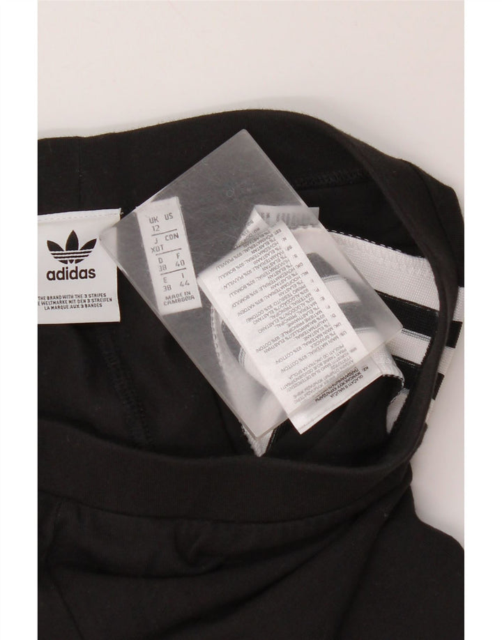 Leggings grafic Adidas pentru femei UK 12, bumbac mediu negru