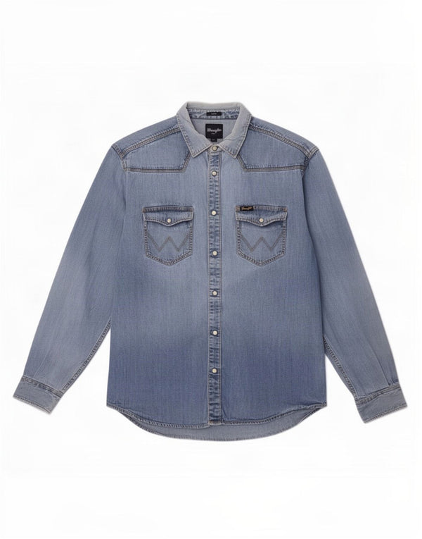 Cămașă casual din blugi pentru bărbați Wrangler, bumbac XL, albastru