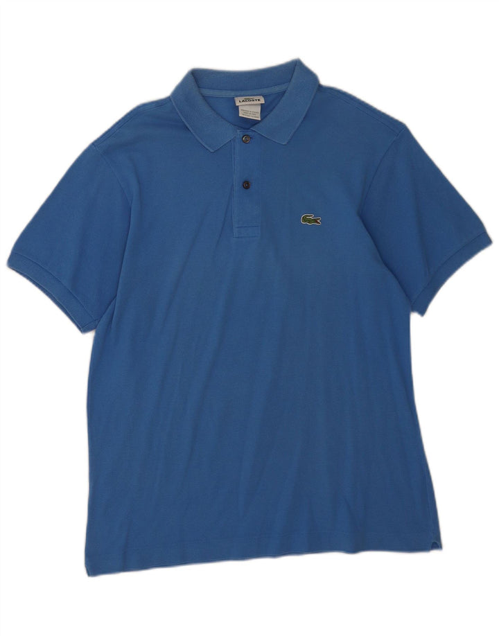 Tricou polo Lacoste pentru bărbați, mărimea 4, bumbac albastru mediu