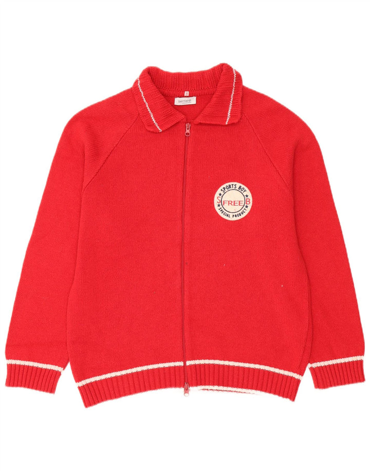 Pulover cardigan cu fermoar complet pentru femei Bernardi US 8, bumbac roșu mediu