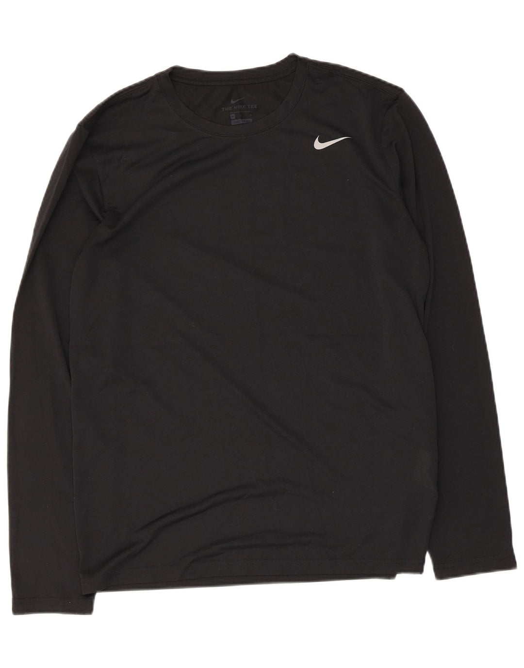 Nike Dri Fit Top cu mânecă lungă pentru bărbați, poliester mediu negru