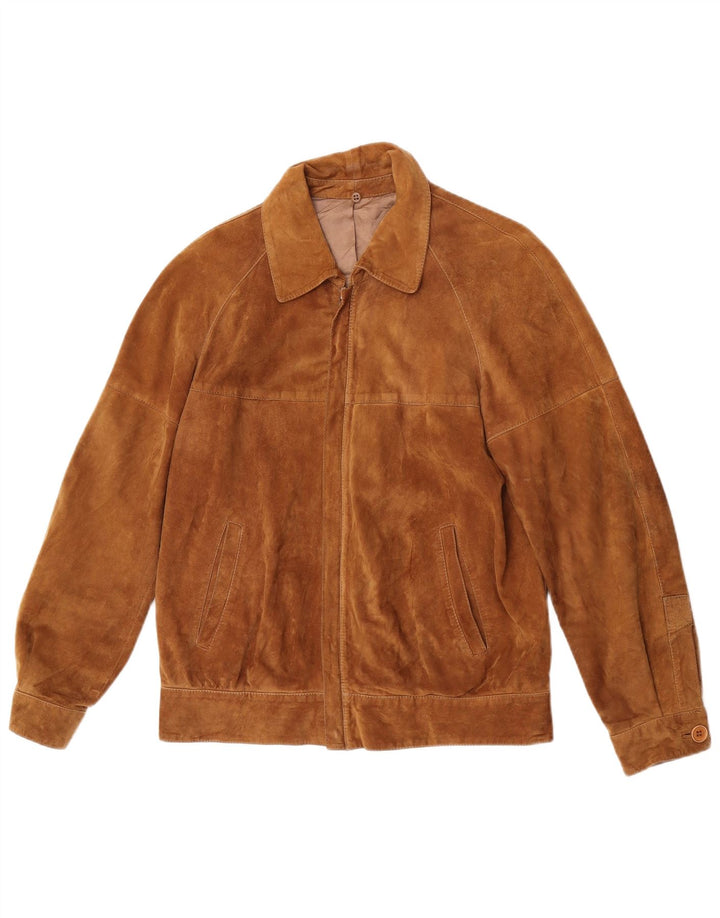 Jachetă vintage pentru bărbați din piele intoarsa UK 36 Small Beige