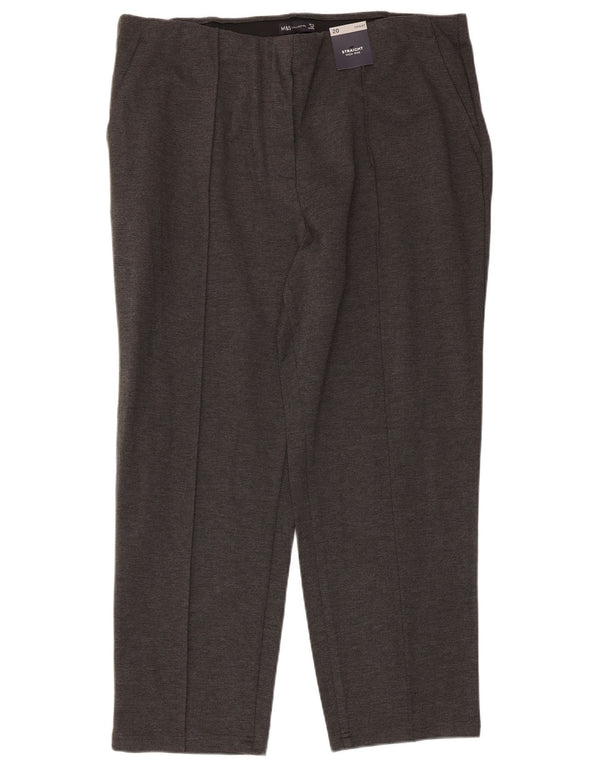 Pantaloni chino pentru femei cu talie înaltă Marks & Spencer UK 20 2XL W38 L27 gri