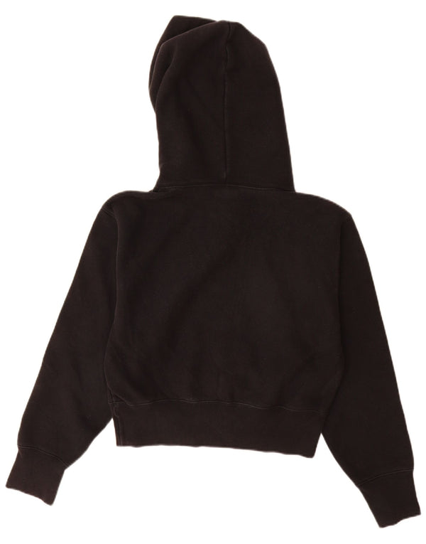Pulover pentru femei Champion Crop Hoodie UK 10 Bumbac negru mic