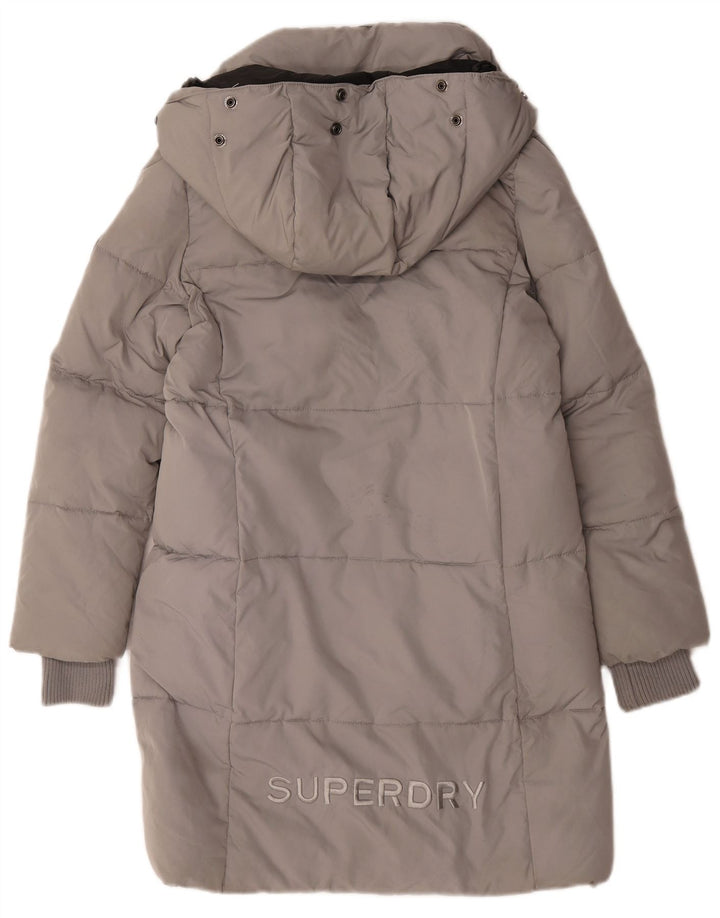 Palton căptușit cu glugă supradimensionată pentru femei Superdry UK 10, gri mic