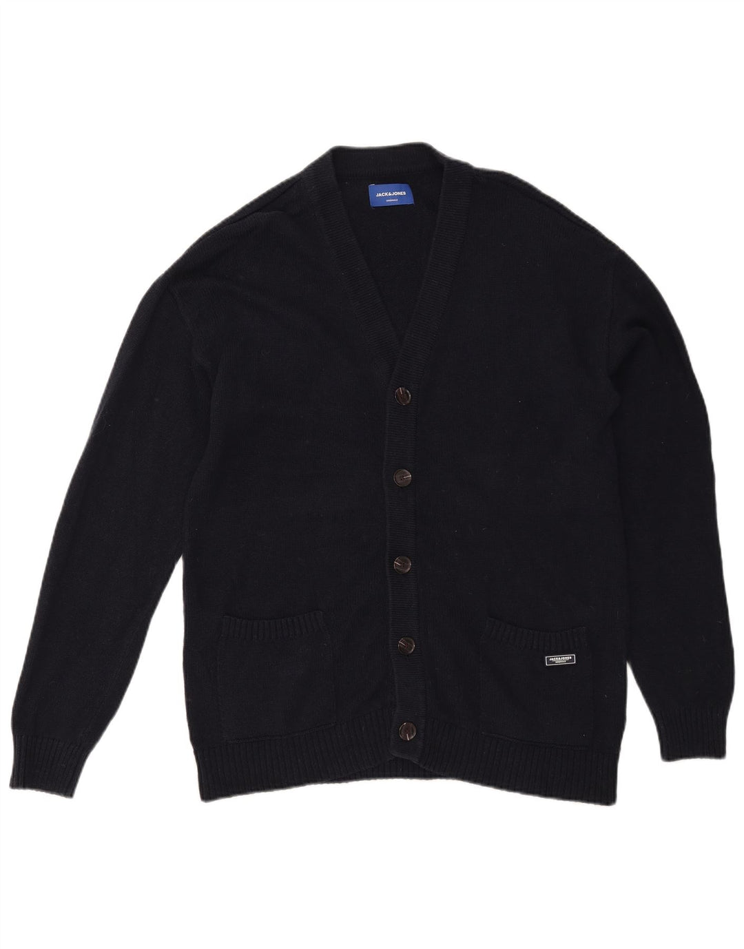Pulover cardigan pentru bărbați Jack & Jones, bumbac mediu albastru bleumarin