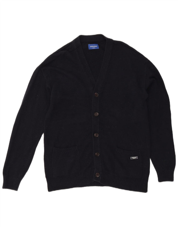 Pulover cardigan pentru bărbați Jack & Jones, bumbac mediu albastru bleumarin