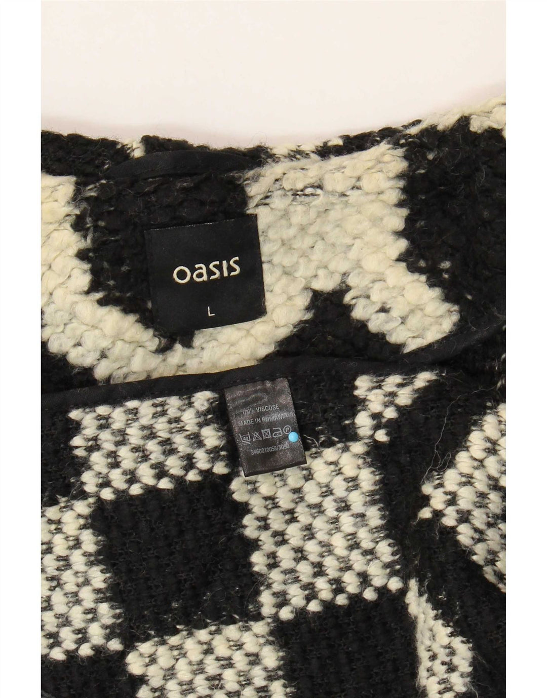 Pardesiu Oasis pentru femei UK 16 mare, negru, geometric, viscoză