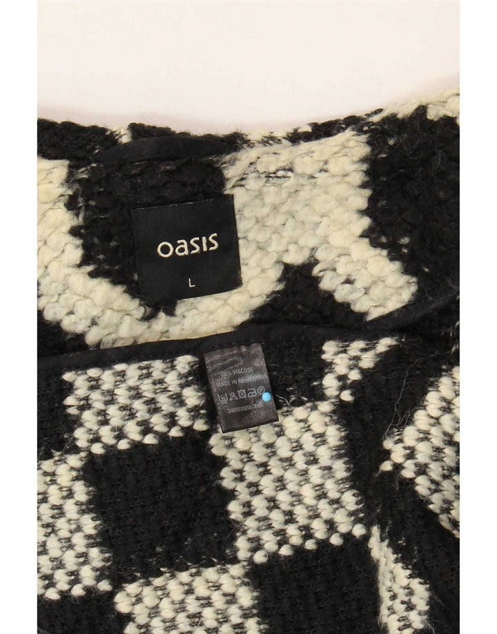 Pardesiu Oasis pentru femei UK 16 mare, negru, geometric, viscoză