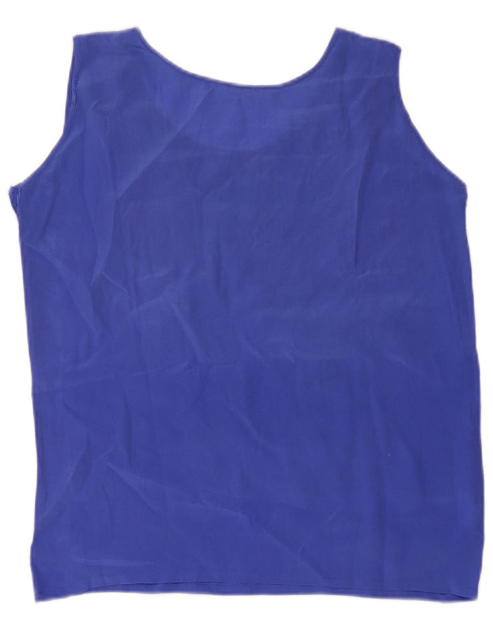 Vestă Vintage pentru femei See Through Vest UK 8 Small Blue Silk