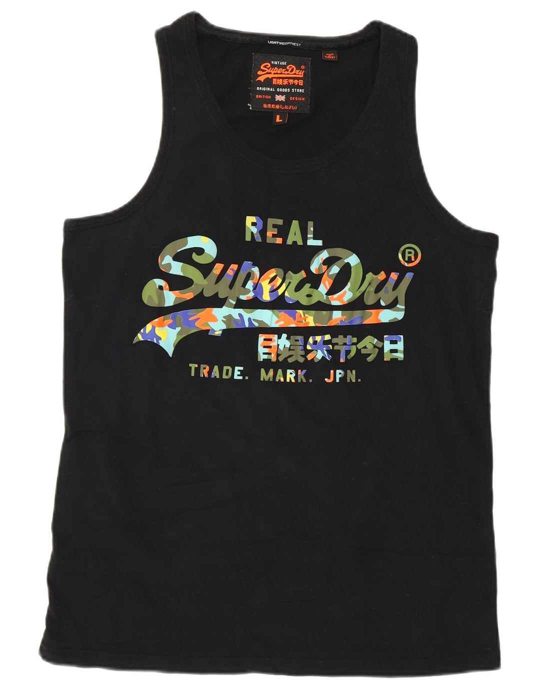 Vestă grafică Superdry pentru bărbați, mare, bumbac, negru