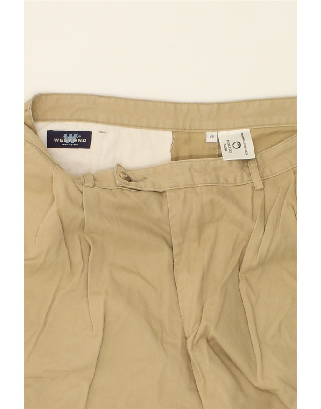 WEEKEND Mens Pegged Casual Shorts W36 Large  Beige Cotton Vintage Weekend and Second-Hand Weekend from Messina Hembry 