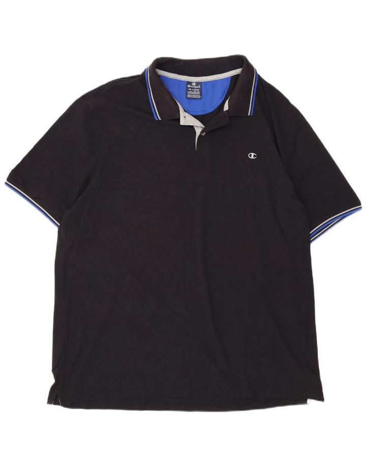 Tricou polo pentru bărbați Champion 4XL bumbac negru