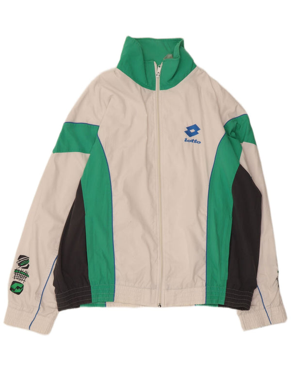 Jachetă de trening grafică pentru bărbați Lotto, XL, alb, bloc de culoare