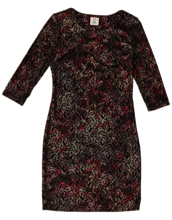 Rochie vintage pentru femei cu mâneci 3/4, UK 10, multicoloră, florală