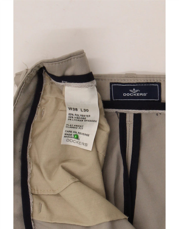 Pantaloni de costum pentru bărbați Dockers, cu ajustare clasică, L38 L30, poliester gri