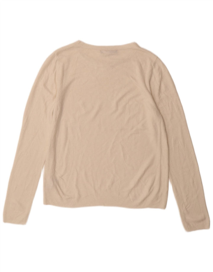 Pulover pentru femei Marks & Spencer cu gât de barcă UK 12 Medium White Acrylic