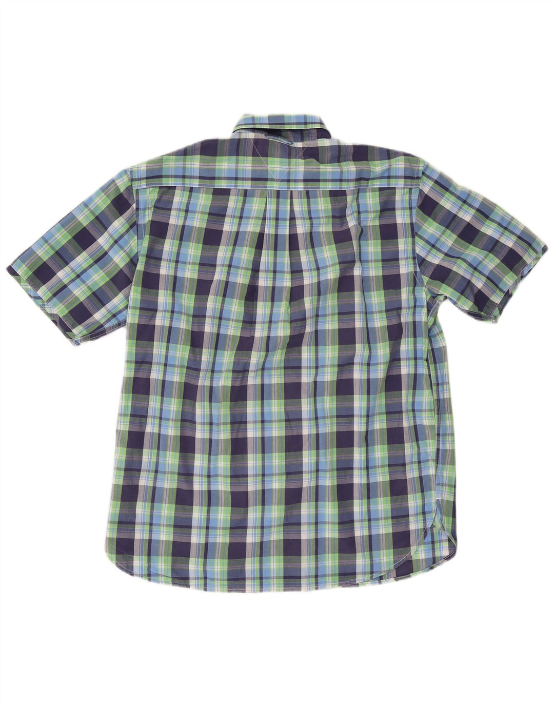Cămașă pentru bărbați Tommy Hilfiger, cu mânecă scurtă, de culoare normală, din bumbac carouri albastru mediu