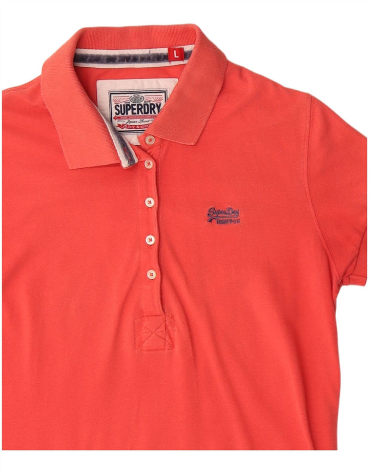 Tricou polo Superdry pentru femei UK 14 mare bumbac roșu