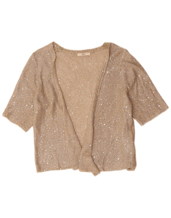 Pulover cardigan cu mânecă scurtă pentru femei Marks & Spencer UK 20 2XL Bej