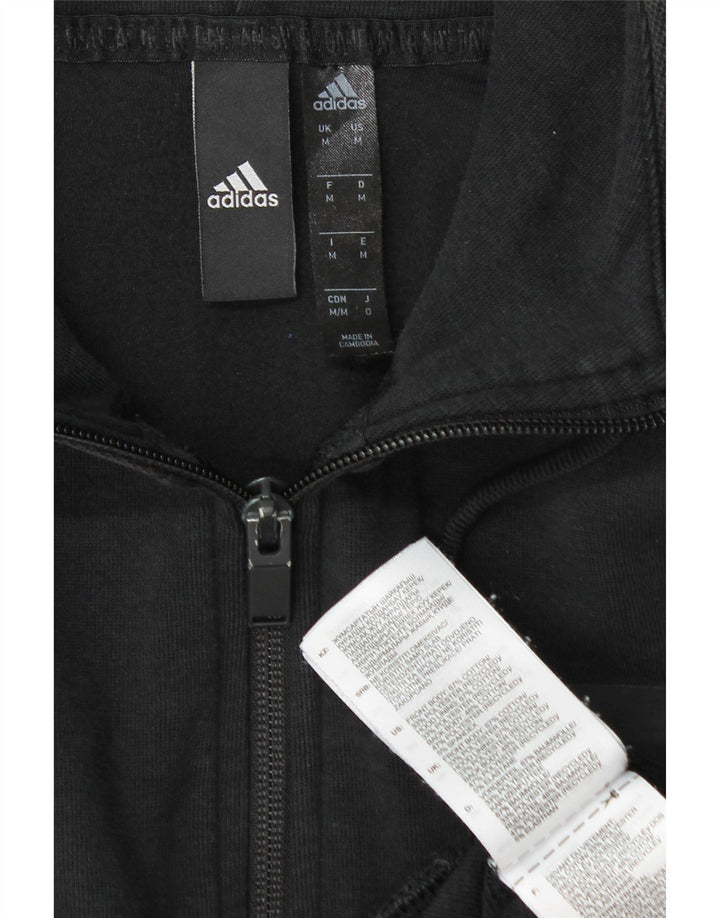 Pulover Adidas pentru bărbați, cu fermoar, bumbac mediu negru