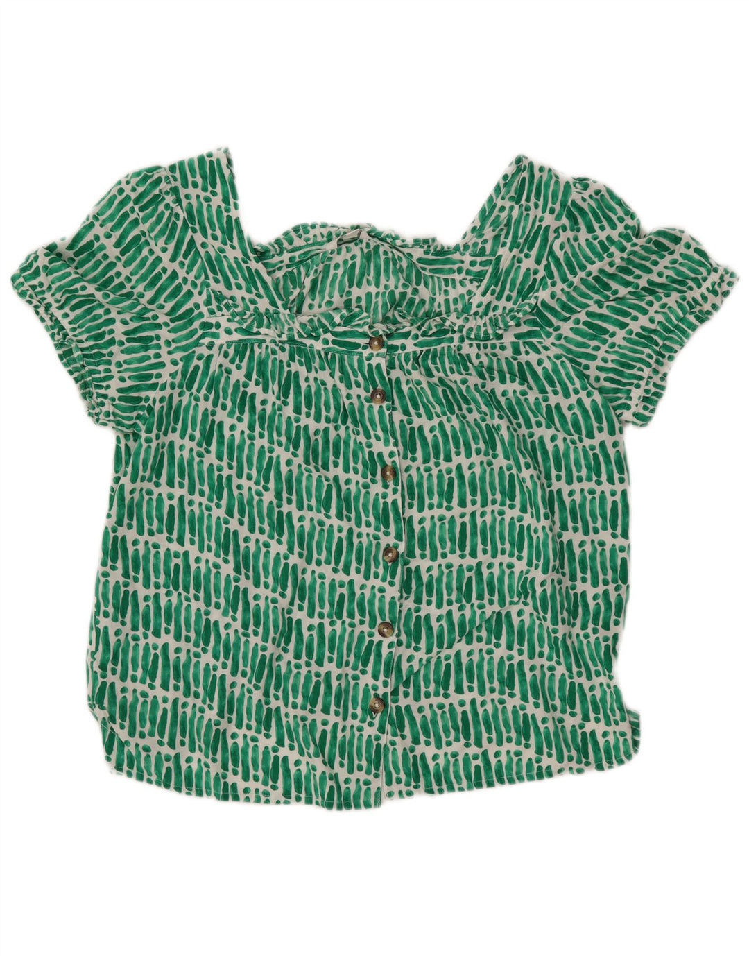 MONSOON Bluză cu cămașă crop supradimensionată pentru femei UK 16, cu dungi verzi mari