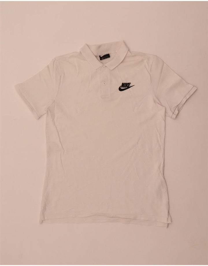 Tricou polo Nike pentru bărbați, bumbac alb mediu