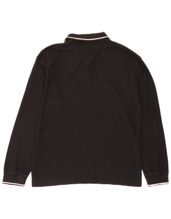 Cămașă polo cu mânecă lungă pentru bărbați Calvin Klein Jeans XL bumbac negru