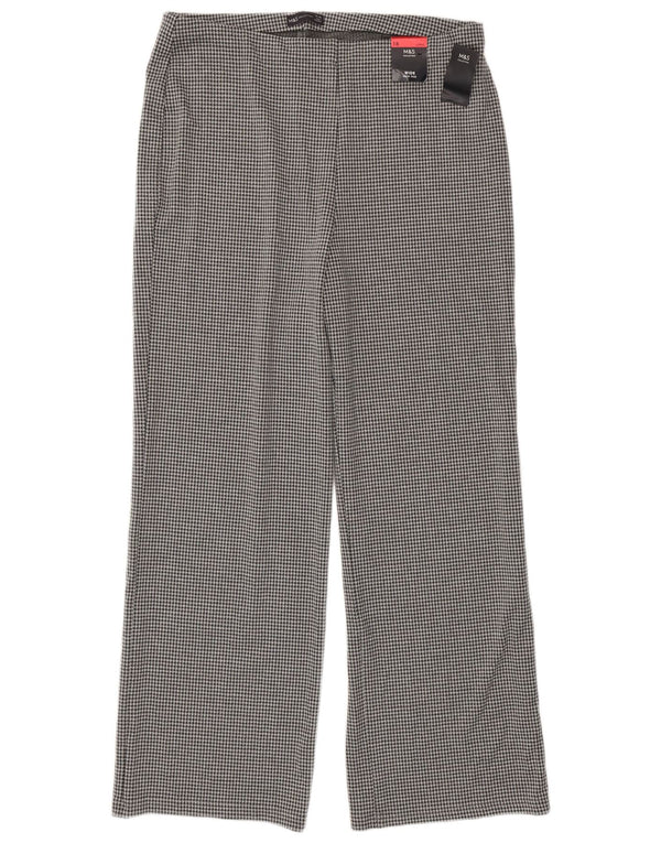Pantaloni drepti pentru femei Marks & Spencer UK 18 XL W36 L32 gri Houndstooth