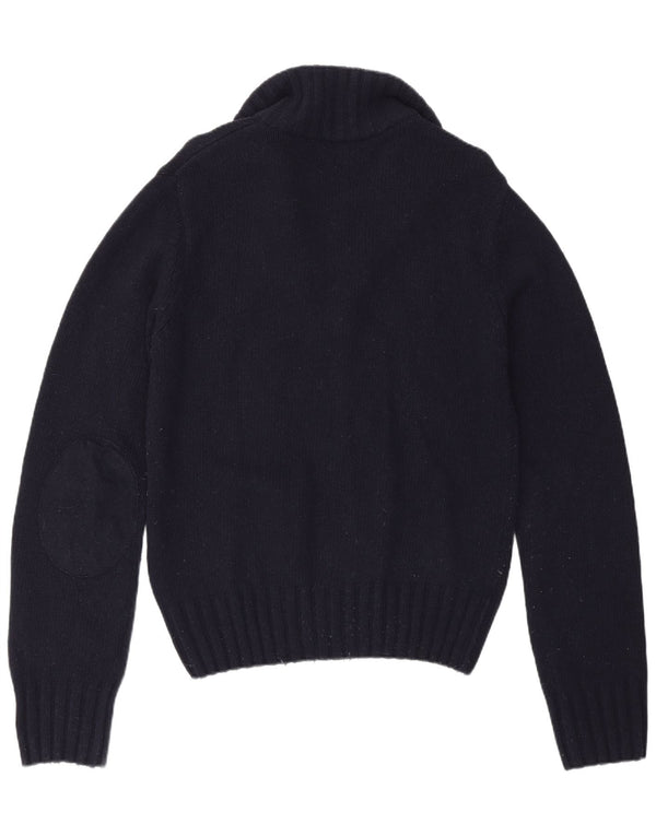 Pulover cardigan pentru bărbați La Martina, lână virgină, albastru marine