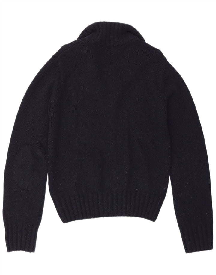 Pulover cardigan pentru bărbați La Martina, lână virgină, albastru marine