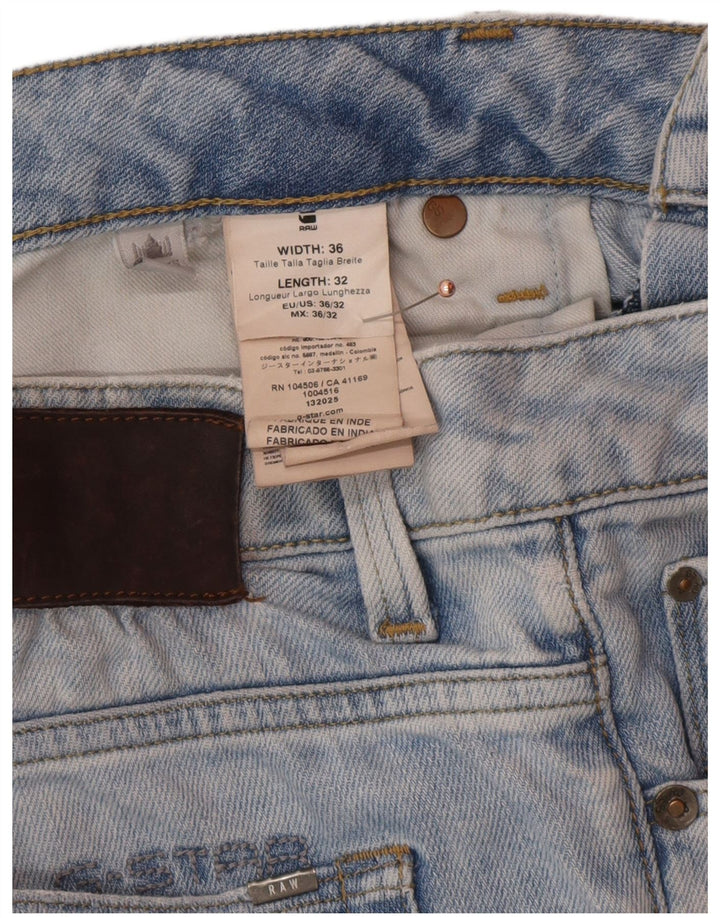 G-STAR Blugi pentru bărbați slim, învechiți, W36 L32, bumbac albastru