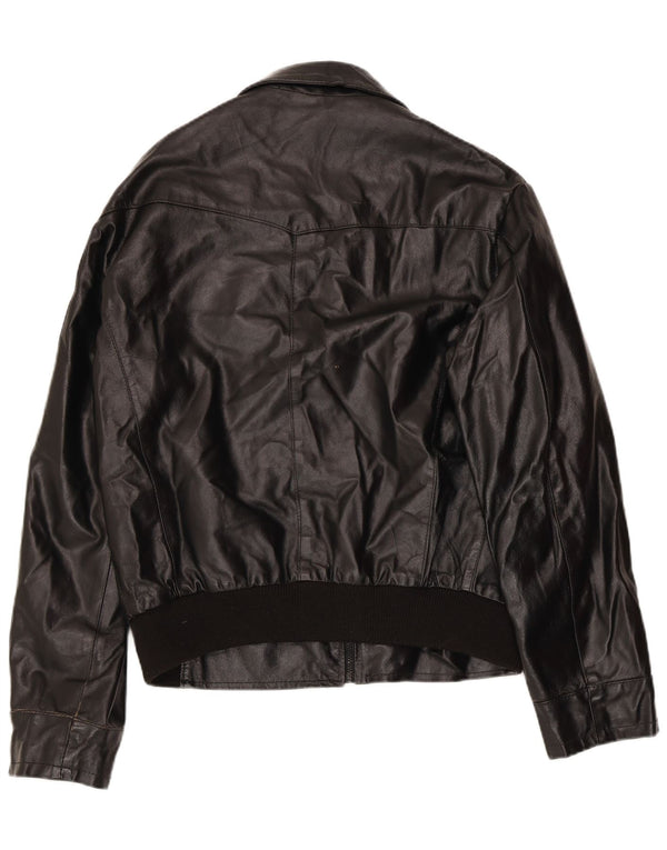 Jachetă de piele vintage pentru bărbați UK 42 XL din piele neagră