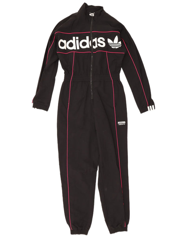 Combinație grafică cu mânecă lungă Adidas pentru femei UK 6 XS Poliamidă neagră